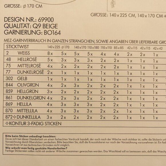 Rico Design Embroidery Tablecloth Kit 69900 Beige Stamped Cross Stitch Linen - Picture 11 of 16